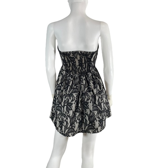 Charlotte Russe Sleeveless Strapless Mini Lace Cocktail Dress Black White Small - Picture 6 of 11